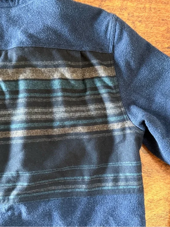 Worn Wear Patagonia Navy Fleece Shirt Jacket with Quilted Lining M - Picture 6 of 7